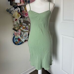 Temperley London Sage Green Slip Dress Small